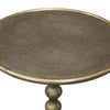 Shae 22 Inch Round Side End Table - Antique Brass Cast Aluminum with Hammered Texture For Small Places By The Urban Port