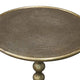 Shae 22 Inch Round Side End Table - Antique Brass Cast Aluminum with Hammered Texture For Small Places By The Urban Port
