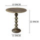 Shae 22 Inch Round Side End Table - Antique Brass Cast Aluminum with Hammered Texture For Small Places By The Urban Port