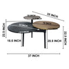 Trilogy 3 Tier Coffee Table, Handcrafted In Black, Antiqued Brass and Silver Finish, 37-Inch  By The Urban Port