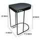 Sleek 25 Inch Modern Side End Table - Semi-Oblong with Open Frame And Hammered Black Finish By The Urban Port UPT-310008