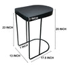 Sleek 25 Inch Modern Side End Table - Semi-Oblong with Open Frame And Hammered Black Finish By The Urban Port