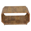 30 Inch Coffee Table, Handcrafted Hollow Cube Shape, Natural Brown Mango Wood By The Urban Port