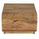 30 Inch Coffee Table, Handcrafted Hollow Cube Shape, Natural Brown Mango Wood By The Urban Port