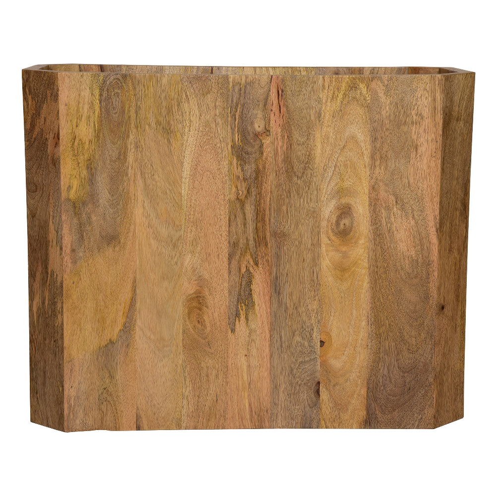30 Inch Coffee Table, Handcrafted Hollow Cube Shape, Natural Brown Mango Wood By The Urban Port