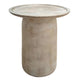 Joana Side End Table Sandblasted Distressed White Mango Wood 17 Inch Round Top By The Urban Port UPT-310274