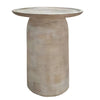 Joana Side End Table Sandblasted Distressed White Mango Wood 17 Inch Round Top By The Urban Port UPT-310274