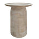 Joana Side End Table Sandblasted Distressed White Mango Wood 17 Inch Round Top By The Urban Port UPT-310274