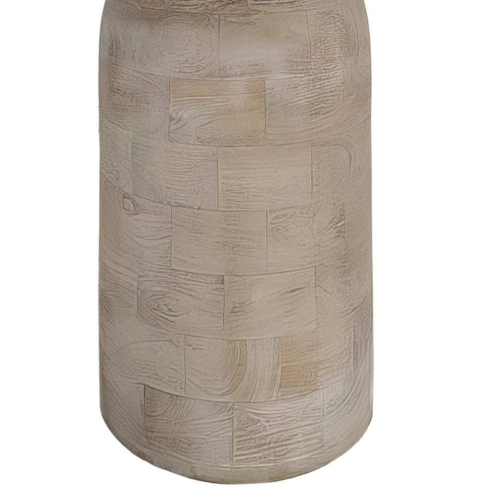 Joana Side End Table Sandblasted Distressed White Mango Wood 17 Inch Round Top By The Urban Port UPT-310274