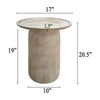 Joana Side End Table Sandblasted Distressed White Mango Wood 17 Inch Round Top By The Urban Port UPT-310274