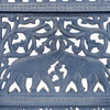 Jumbo 4 Panel Folding Room Divider Screen Antique Blue Mango Wood Elephant Motif Carved Design By The Urban Port UPT-310990