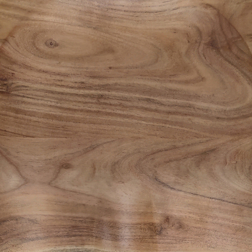 Tisa 29 Inch Backless Barstool Handcrafted Saddle Seat in Natural Brown Acacia Wood By The Urban Port UPT-314299