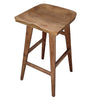 Tisa 29 Inch Backless Barstool Handcrafted Saddle Seat in Natural Brown Acacia Wood By The Urban Port UPT-314299