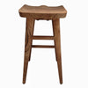 Tisa 29 Inch Backless Barstool Handcrafted Saddle Seat in Natural Brown Acacia Wood By The Urban Port UPT-314299