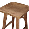 Tisa 29 Inch Backless Barstool Handcrafted Saddle Seat in Natural Brown Acacia Wood By The Urban Port UPT-314299