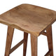 Tisa 29 Inch Backless Barstool Handcrafted Saddle Seat in Natural Brown Acacia Wood By The Urban Port UPT-314299