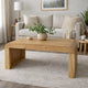 Cascade 36 Inch Coffee Table, Handcrafted Natural Acacia Wood, Rectangular Curved Waterfall Top By The Urban Port
