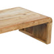 Cascade 36 Inch Coffee Table, Handcrafted Natural Acacia Wood, Rectangular Curved Waterfall Top By The Urban Port