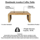 Cascade 36 Inch Coffee Table, Handcrafted Natural Acacia Wood, Rectangular Curved Waterfall Top By The Urban Port