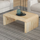 Cascade 36 Inch Coffee Table Handcrafted Natural Acacia Wood Rectangular Curved Waterfall Top By The Urban Port UPT-314336