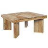 Cascade 32 Inch Coffee Table Handcrafted Natural Acacia Wood Square Top with Diagonal Wide Panel Legs By The Urban Port UPT-314337