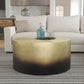 Dyan Coffee Table 34.5 Inch Round Drum Shape Black Gold Antique Brass Ombre By The Urban Port UPT-315642