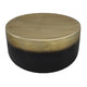 Dyan Coffee Table 34.5 Inch Round Drum Shape Black Gold Antique Brass Ombre By The Urban Port UPT-315642