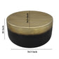 Dyan Coffee Table 34.5 Inch Round Drum Shape Black Gold Antique Brass Ombre By The Urban Port UPT-315642