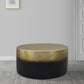 Dyan Coffee Table 34.5 Inch Round Drum Shape Black Gold Antique Brass Ombre By The Urban Port UPT-315642