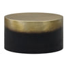 Dyan Coffee Table 34.5 Inch Round Drum Shape Black Gold Antique Brass Ombre By The Urban Port UPT-315642