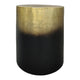 Dyan 20 Inch Side End Table Round Drum Shape Black Gold Antique Brass Ombre By The Urban Port UPT-315643