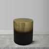 Dyan 20 Inch Side End Table Round Drum Shape Black Gold Antique Brass Ombre By The Urban Port UPT-315643