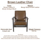 Amber Accent Chair Handcrafted Slatted Mango Wood Brown Buffalo Leather Cushions Angled Legs - The Urban Port UPT-315762