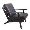 Amber Accent Chair Handcrafted Slatted Mango Wood Black Buffalo Leather Cushions Angled Legs - The Urban Port UPT-315763