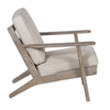 Amber Accent Chair Handcrafted Washed Ash Gray Mango Wood Beige Fabric Cushions Angled Legs UPT-315764