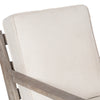 Amber Accent Chair Handcrafted Washed Ash Gray Mango Wood Beige Fabric Cushions Angled Legs UPT-315764