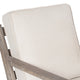 Amber Accent Chair Handcrafted Washed Ash Gray Mango Wood Beige Fabric Cushions Angled Legs UPT-315764