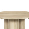 Hazel Coffee Table with 3 Pillar Legs 35.5 Inch Round Top Natural Brown Mango Wood By The Urban Port UPT-315765