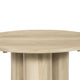 Hazel Coffee Table with 3 Pillar Legs 35.5 Inch Round Top Natural Brown Mango Wood By The Urban Port UPT-315765