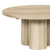Hazel Coffee Table with 3 Pillar Legs 35.5 Inch Round Top Natural Brown Mango Wood By The Urban Port UPT-315765