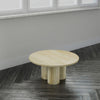 Hazel Coffee Table with 3 Pillar Legs 35.5 Inch Round Top Natural Brown Mango Wood By The Urban Port UPT-315765