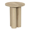 Hazel Side Table with 3 Pillar Legs Handcrafted Natural Brown Mango Wood 17.7 Inch Round Top UPT-315766