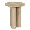 Hazel Side Table with 3 Pillar Legs Handcrafted Natural Brown Mango Wood 17.7 Inch Round Top By The Urban Port