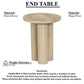 Hazel Side Table with 3 Pillar Legs Handcrafted Natural Brown Mango Wood 17.7 Inch Round Top UPT-315766