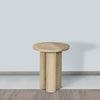 Hazel Side Table with 3 Pillar Legs Handcrafted Natural Brown Mango Wood 17.7 Inch Round Top By The Urban Port