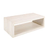 Keli Coffee Table 58 Inch Minimalist Open Frame Rustic Washed White Mango Wood by The Urban Port UPT-315990
