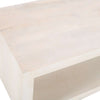 Keli Coffee Table 58 Inch Minimalist Open Frame Rustic Washed White Mango Wood by The Urban Port UPT-315990
