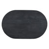 Uri 38 Inch Oval Coffee Table, Mango Wood Full and Half Spherical Leg, Sandblasted Black The Urban Port