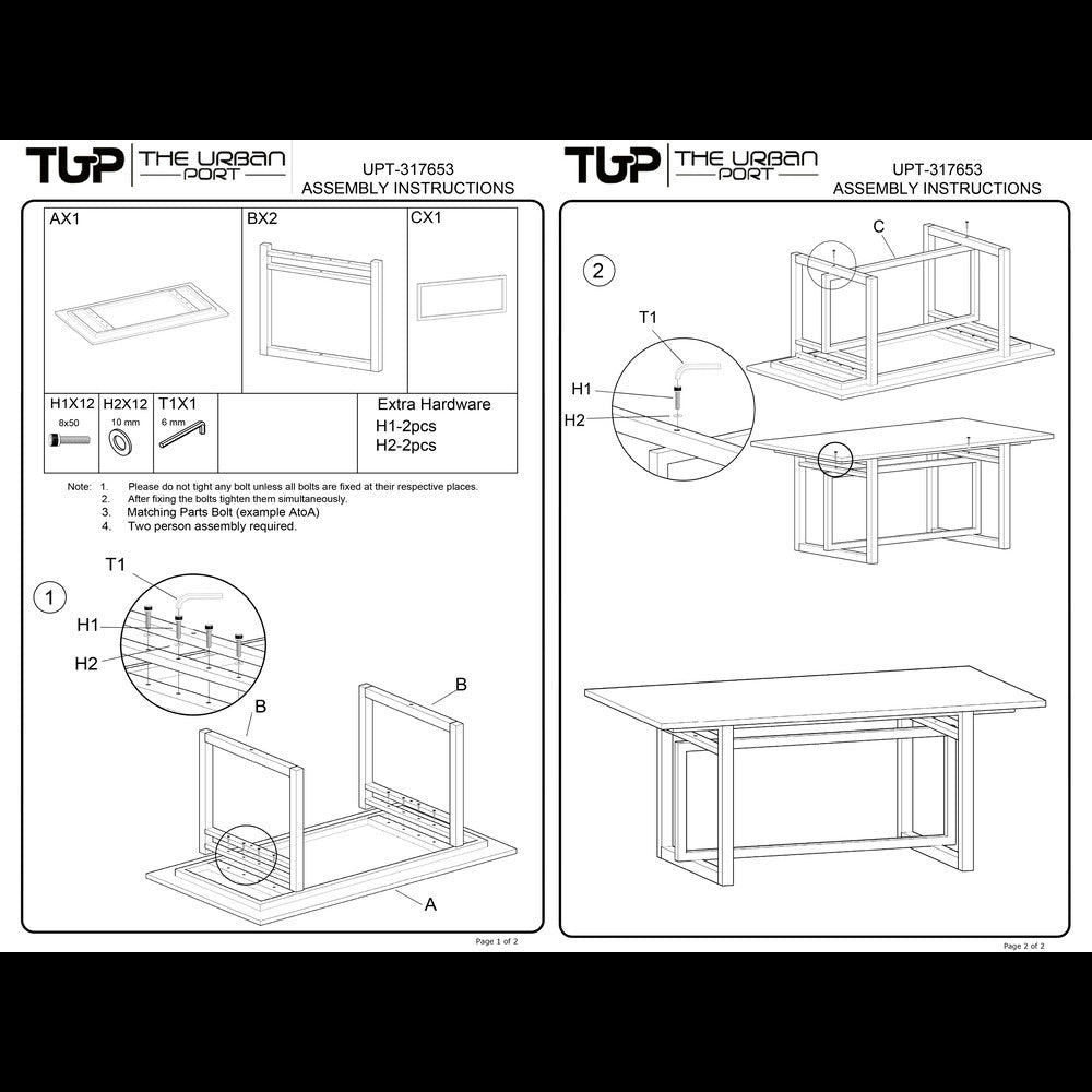 St Tropez Dining Table 72 Inch Rectangular Mango Wood Top with Iron Trestle Base 6 Seater Gray and Black The Urban Port UPT-317653