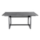 St Tropez Dining Table 72 Inch Rectangular Mango Wood Top with Iron Trestle Base 6 Seater Gray and Black The Urban Port UPT-317653